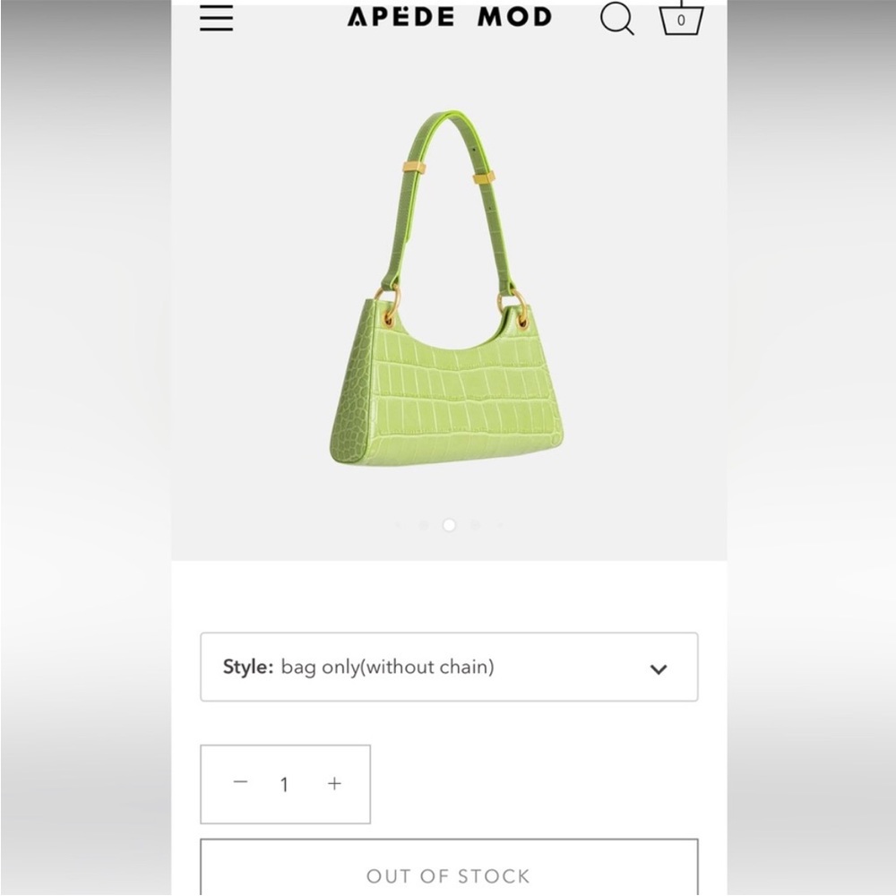 Apede Mod croc 🐊 leather crescent 🌙 purse - Picture 7 of 8